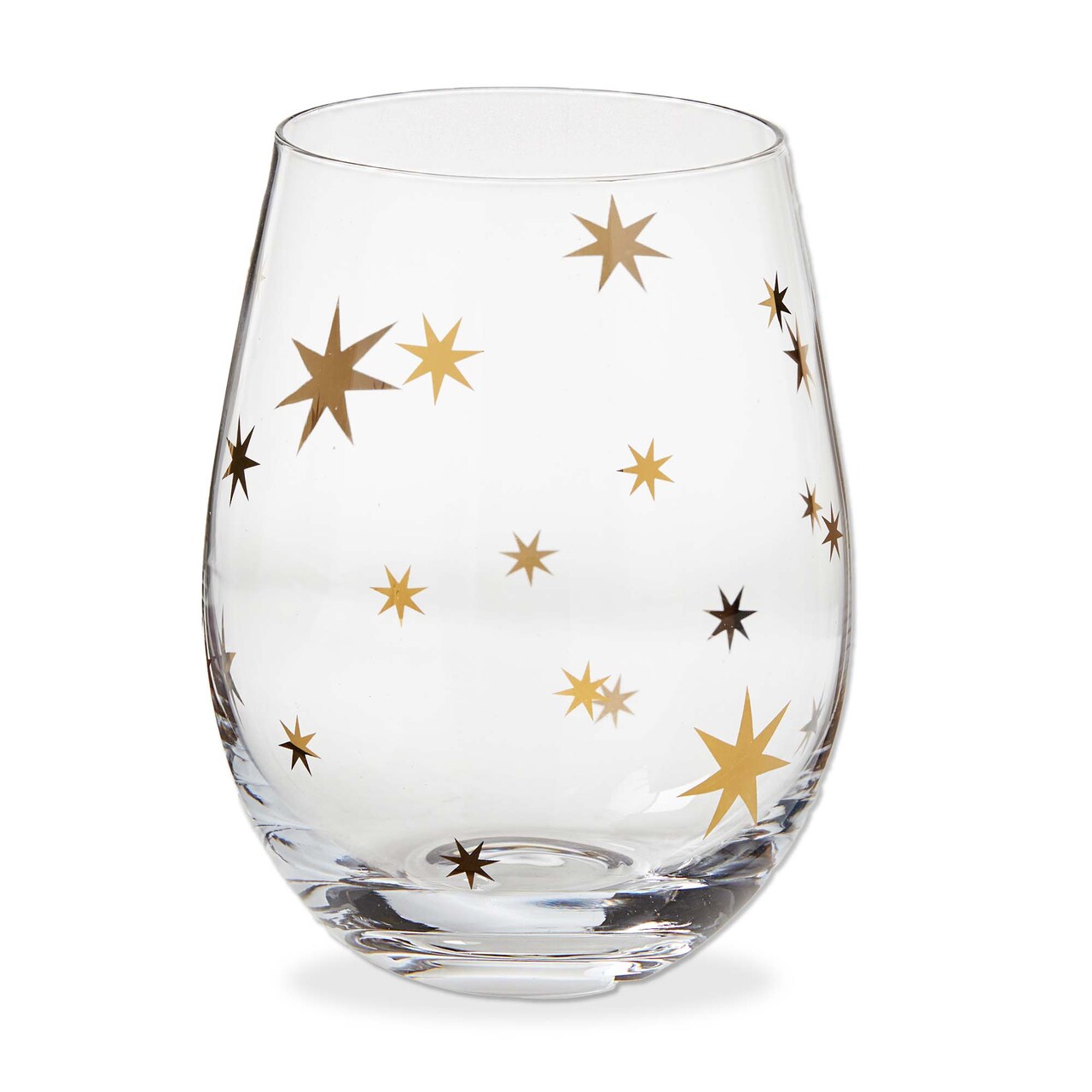 Starlight Gold Stemless Wine Glass 18oz Hand Wash Only Perfect for Christmas Bar Drinkware 3.5in x 3.5in x 5in